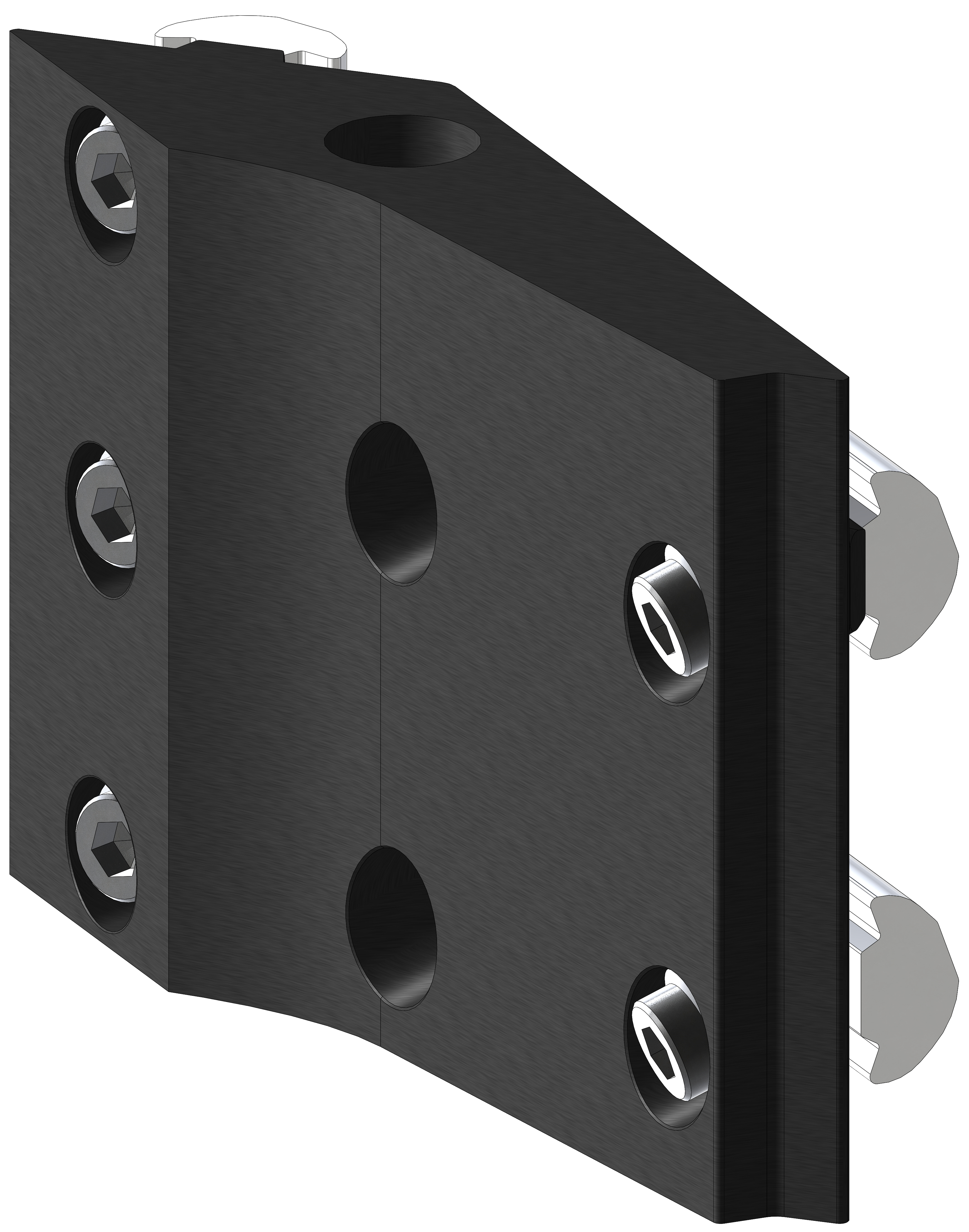 80mm 3-Way Recessed Corner Bracket Kit - Left