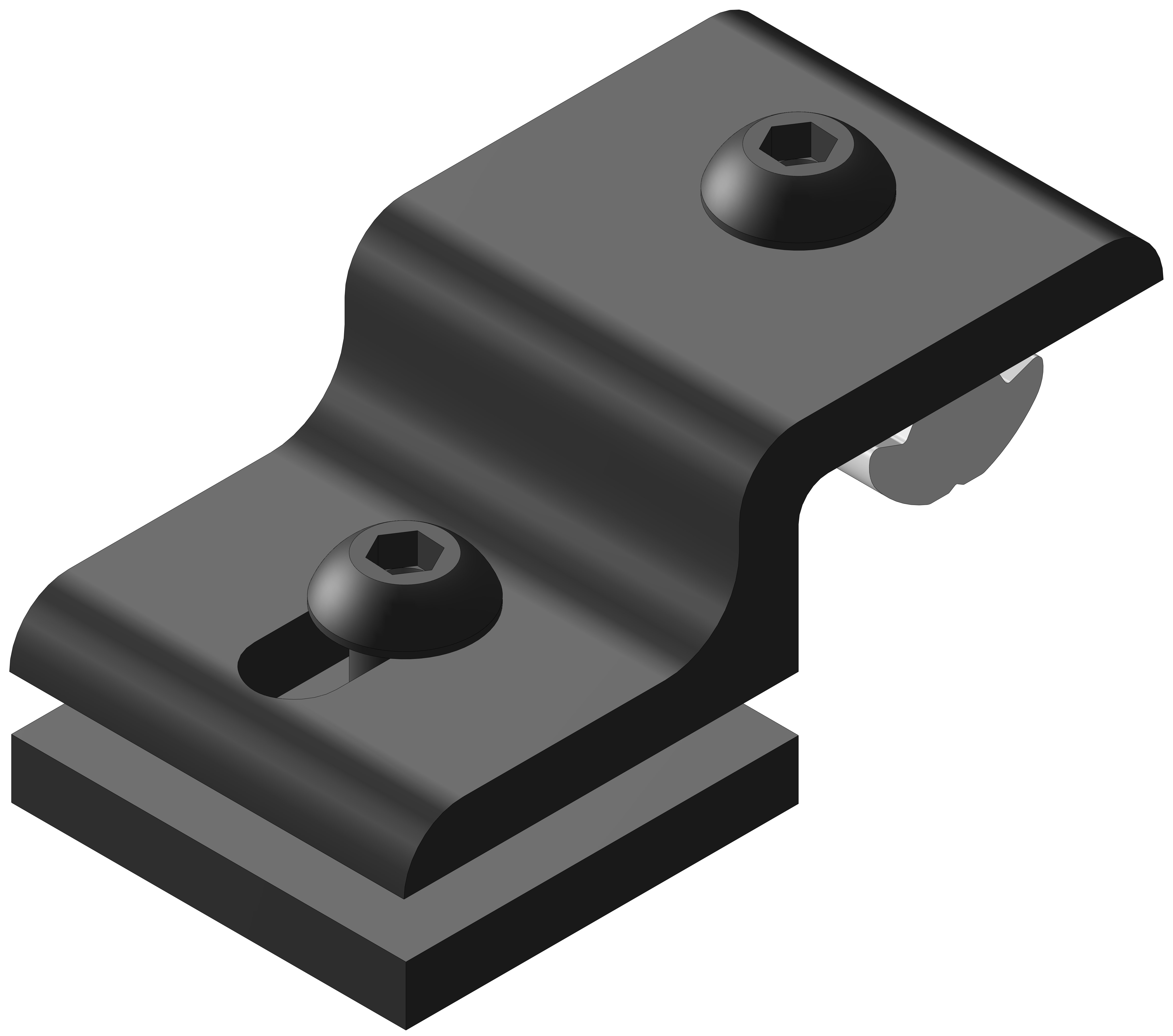 40mm Universal Panel Retainer w/M8 Straight Nut - Black