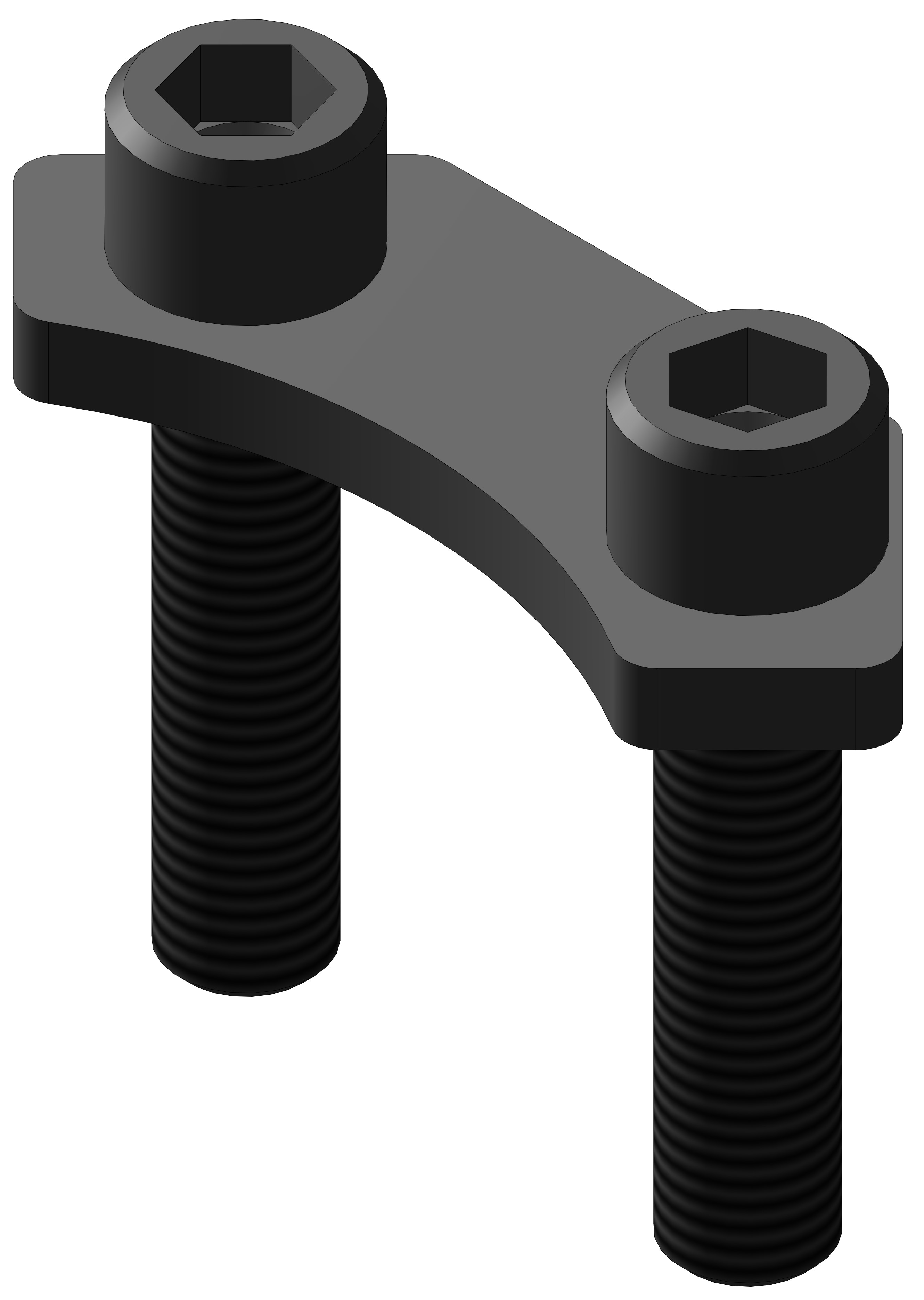 3-Way Corner Bracket Plate Kit 55mm SHCS