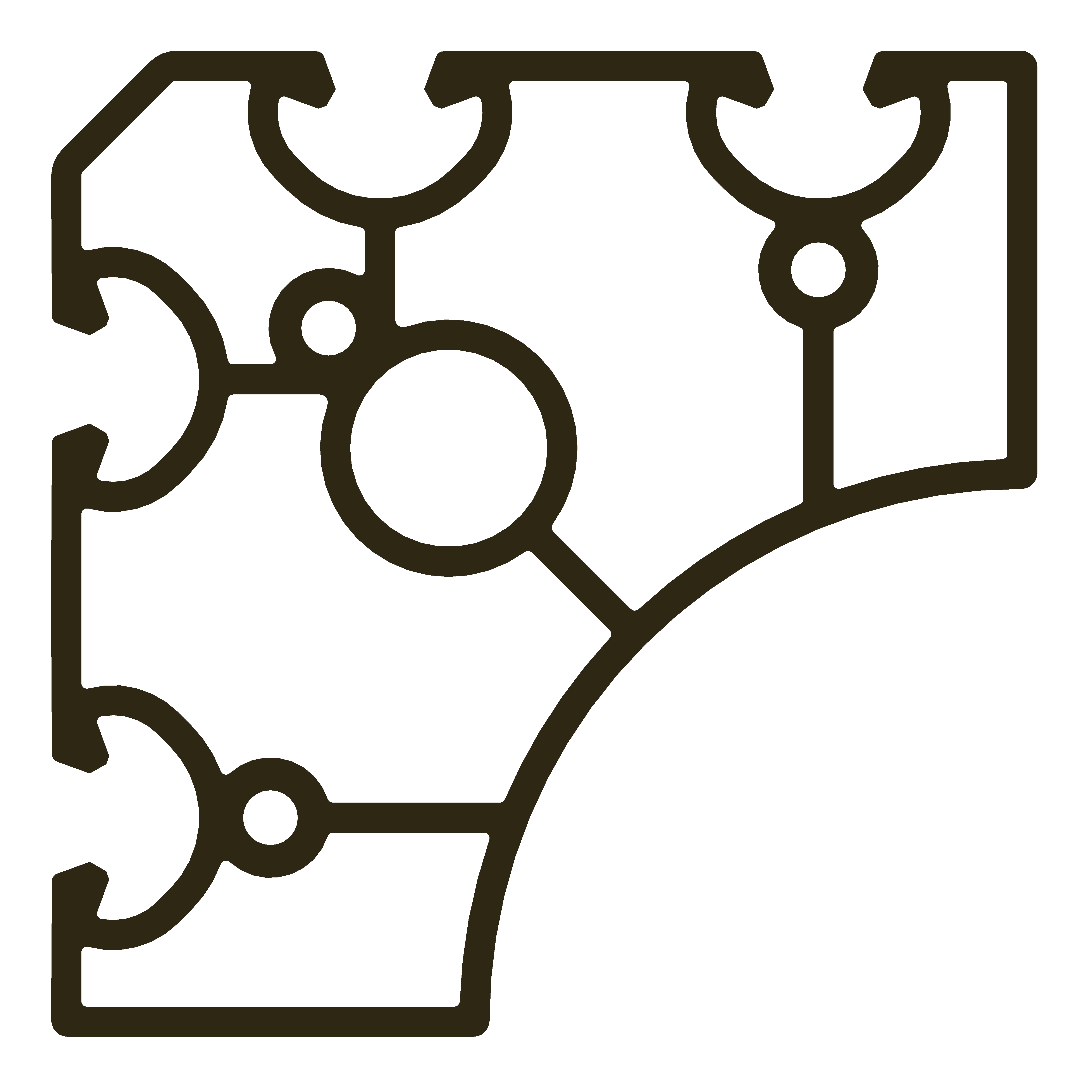 90x90 4-Slot Inside Corner SD Profile