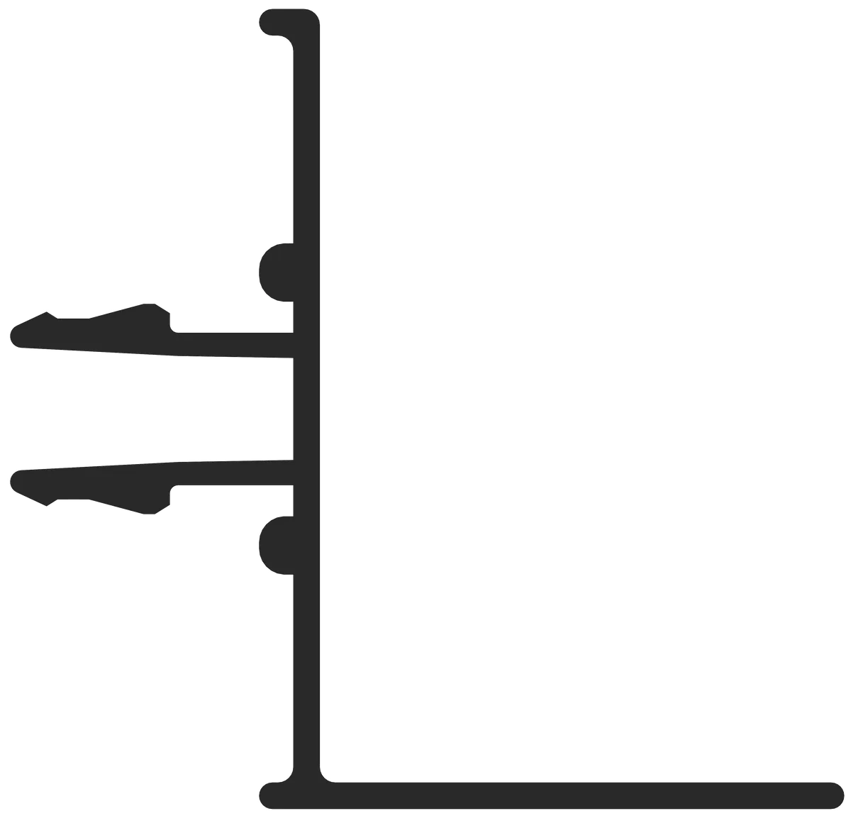 40-6 Black Snap-In Flange - 2000mm