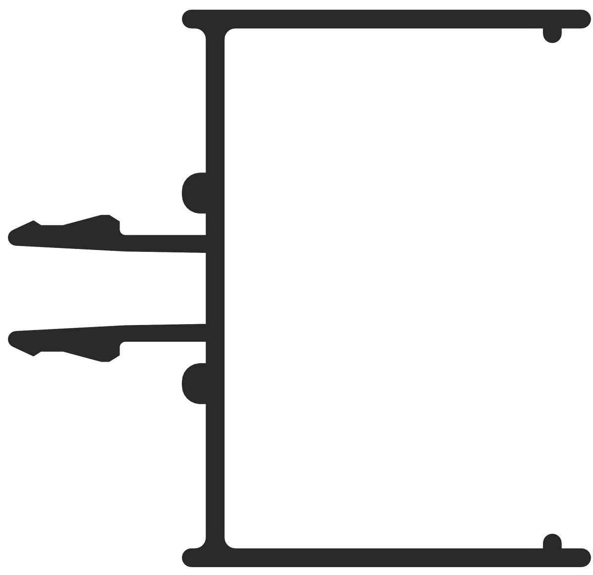 40-6 Black Snap-In Wireway - 2000mm