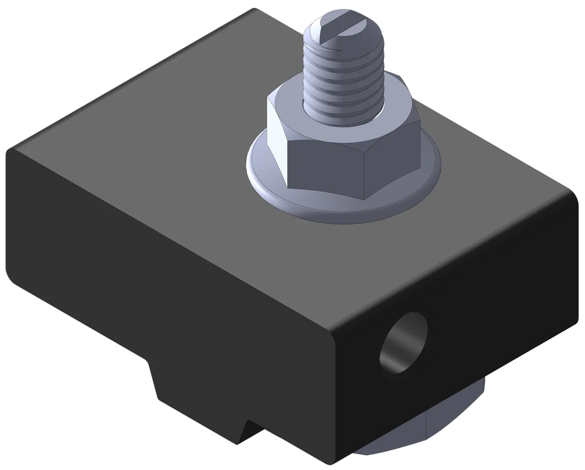 40mm Panel Retainer Bracket w/M6 Drop-In Stud