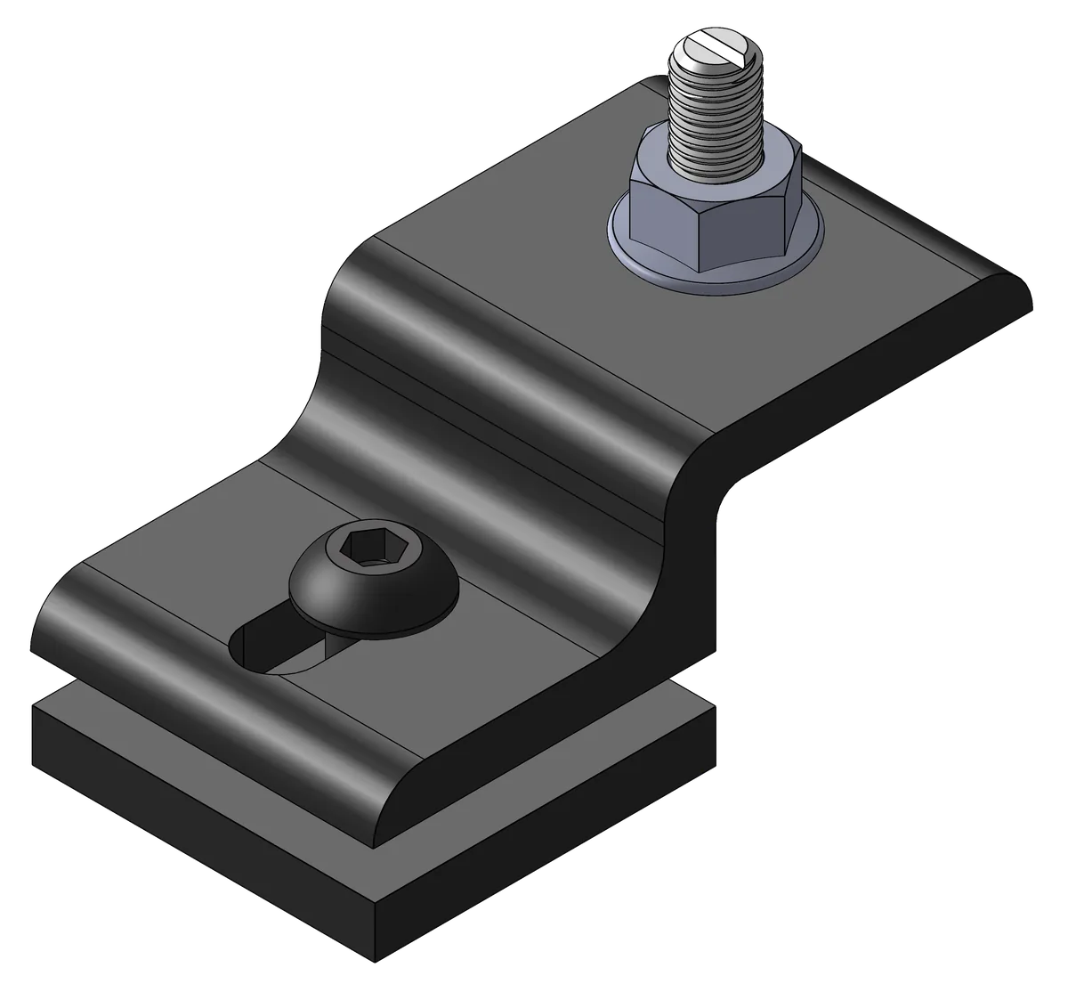 40mm Universal Panel Retainer w/M8 Drop-In T-Stud - Black