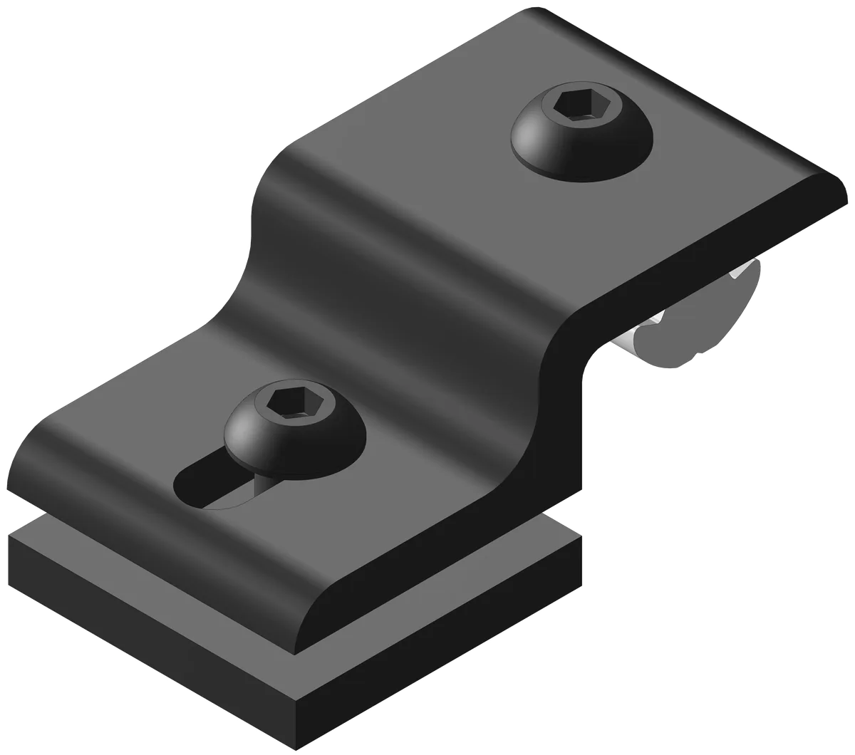 40mm Universal Panel Retainer w/M8 Straight Nut - Black