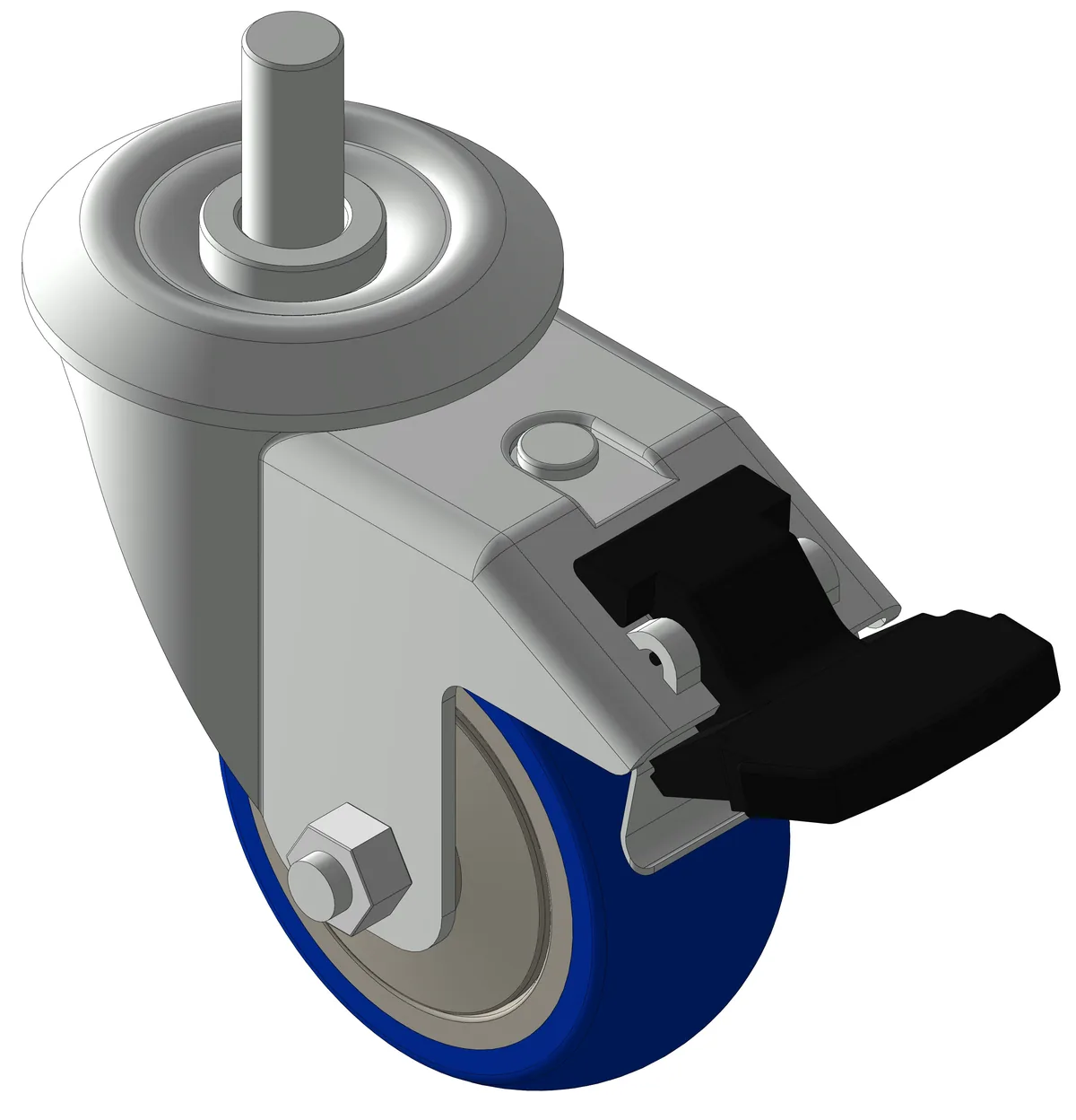 M12 Stem Mt 75mm Caster w/ Total Brake (70kg)