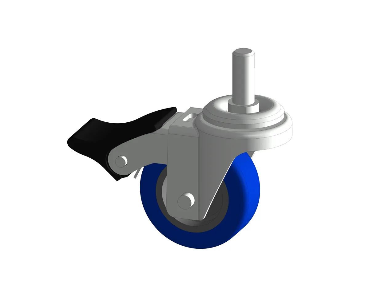 M8 Stem Mt 50mm Caster w/ Total Brake (40kg)