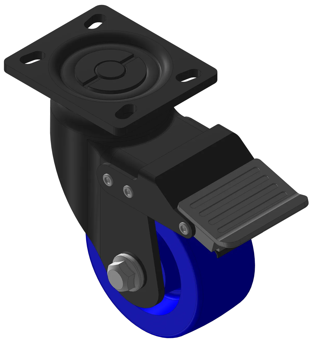 Plate Mt 100mm Swivel Caster w/ Brake (400kg)