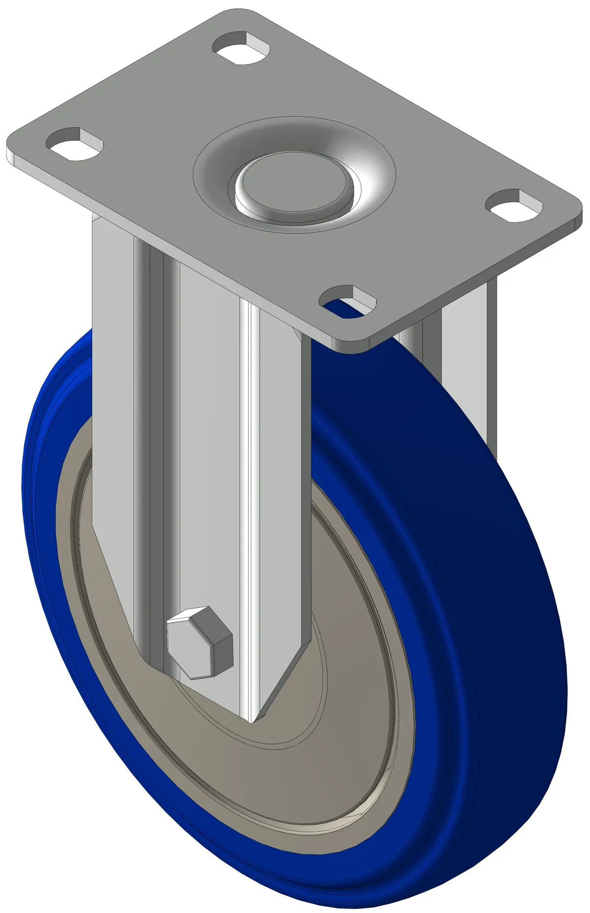 Plate Mt 125mm Fixed Caster (125kg)