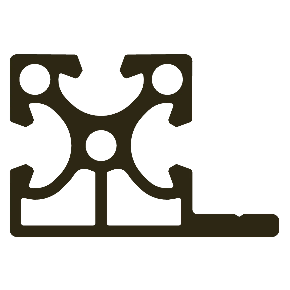 40x40 3-Slot Single Flange SD Profile